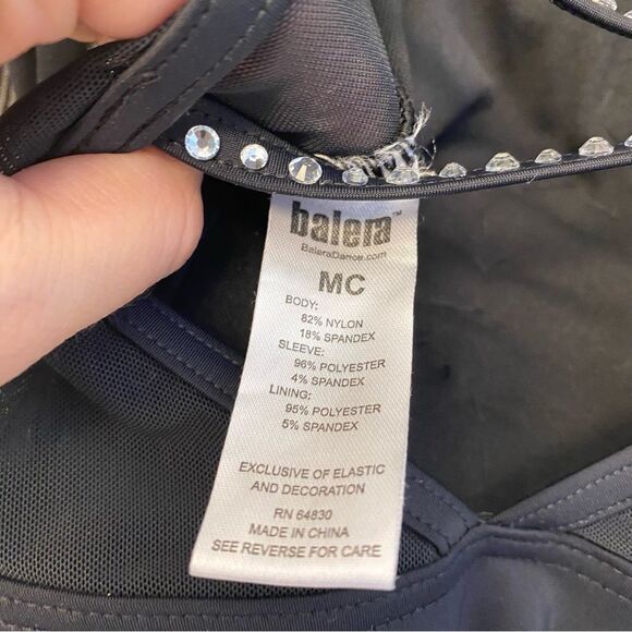 Weissman solo custom Dance costume black Long Poet Sleeve Leotard MT11817 MC - Picture 12 of 14